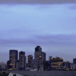 City Architecture - Dramatic view of Mexico City's skyline at twilig #12162896