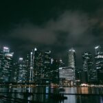City Architecture - A stunning view of Singapore's skyline at night #18095413