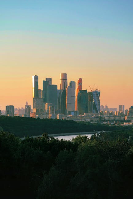 City Architecture - Stunning Moscow cityscape featuring contemporary #20576977