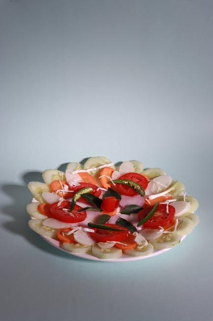 Food Aesthetics - A vibrant plate of assorted fresh vegetables arr #21751219