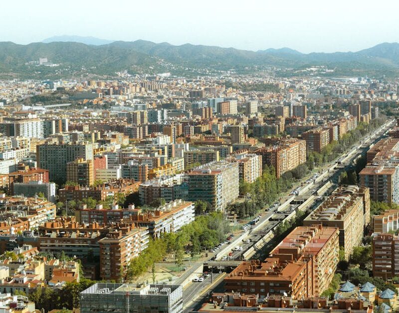 City Architecture - A breathtaking aerial shot of Barcelona showcasi #28866942