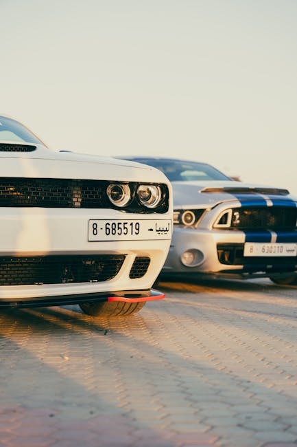 Luxury Cars - Front view of Dodge Challenger with Libyan licen #29111446