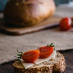 Food Aesthetics - Delicious whole-grain bread topped with cheese a #30816615