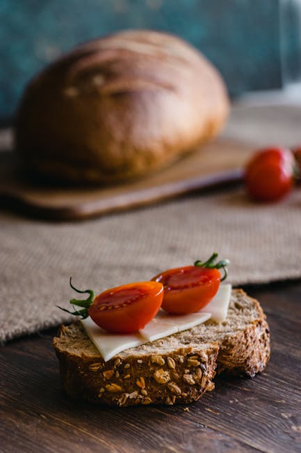Food Aesthetics - Delicious whole-grain bread topped with cheese a #30816615