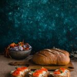 Food Aesthetics - Delicious bread with tomato-topped bruschetta on #30876234
