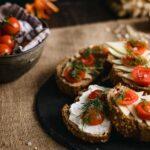 Food Aesthetics - Delicious multigrain bread topped with feta chee #30876393