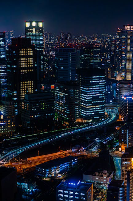 City Architecture - A stunning aerial view of a bustling urban skyli #31143444