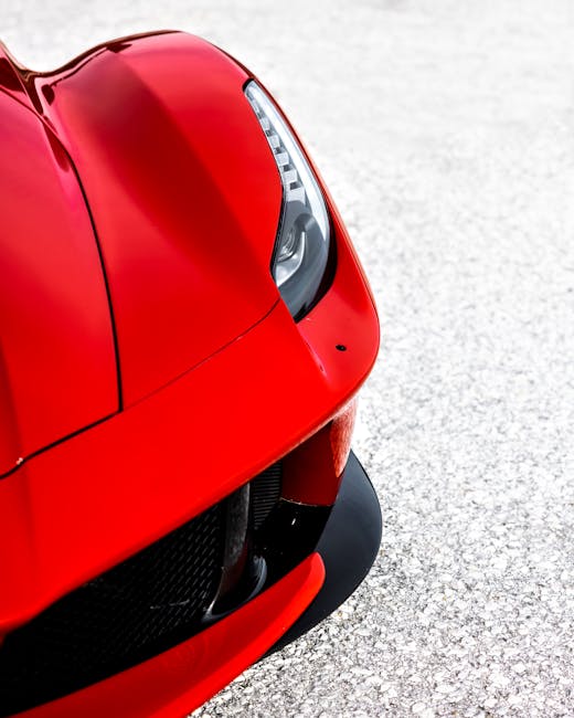 Luxury Cars - Vibrant close-up of the sleek design and headlig #31192010