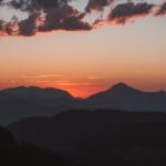 Mountain Landscapes - Breathtaking view of the mountains silhouetted a #33895879