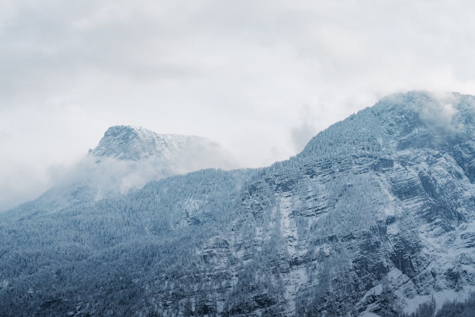 Mountain Landscapes - A captivating view of snow-covered mountains wit #35019313