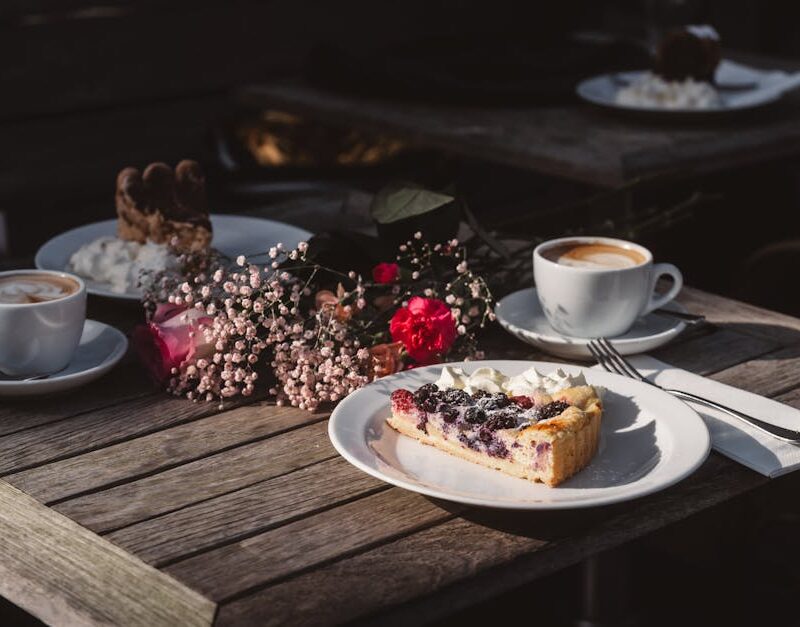 Food Aesthetics - A delightful outdoor café scene featuring coffee #35121846