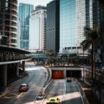 Luxury Cars - Dramatic cityscape with luxury cars amidst Hong #35486707