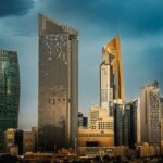 City Architecture - Stunning view of Kuwait City skyline with distin #36333275