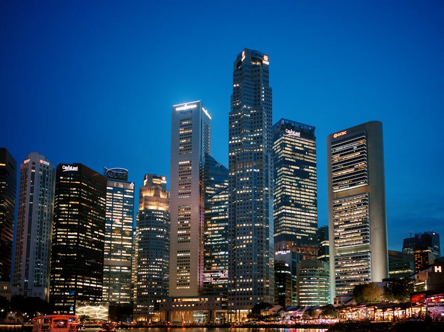 City Architecture - Stunning view of Singapore's financial district #36616832