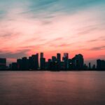 City Architecture - Modern city with skyscrapers against amazing pin #4138542