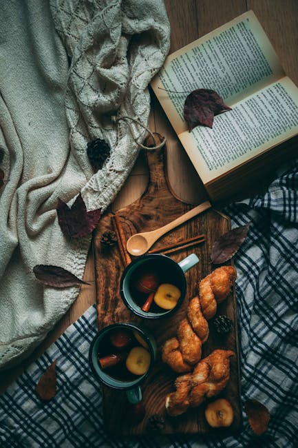 Food Aesthetics - Warm autumn-themed flat lay featuring hot drinks #5182561